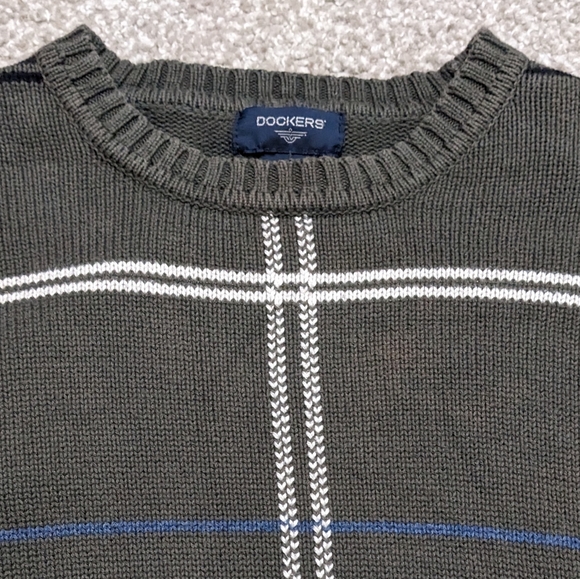 Dockers 100% cotton grey plaid crewneck pullover sweater (flawed) - Picture 5 of 14